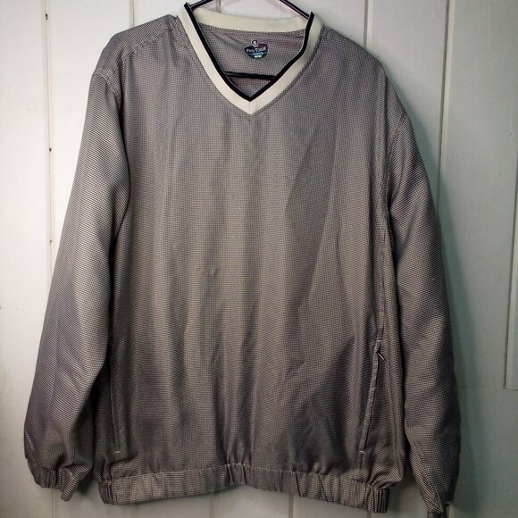 Pro Tour Pullover Jacket Windbreaker L Cool Play Lined Zip Pockets Plaid Black - Picture 2 of 15